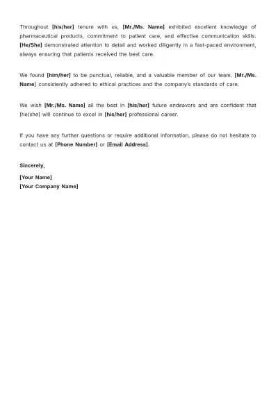 Free Pharmacist Experience Letter Format Template to Edit Online