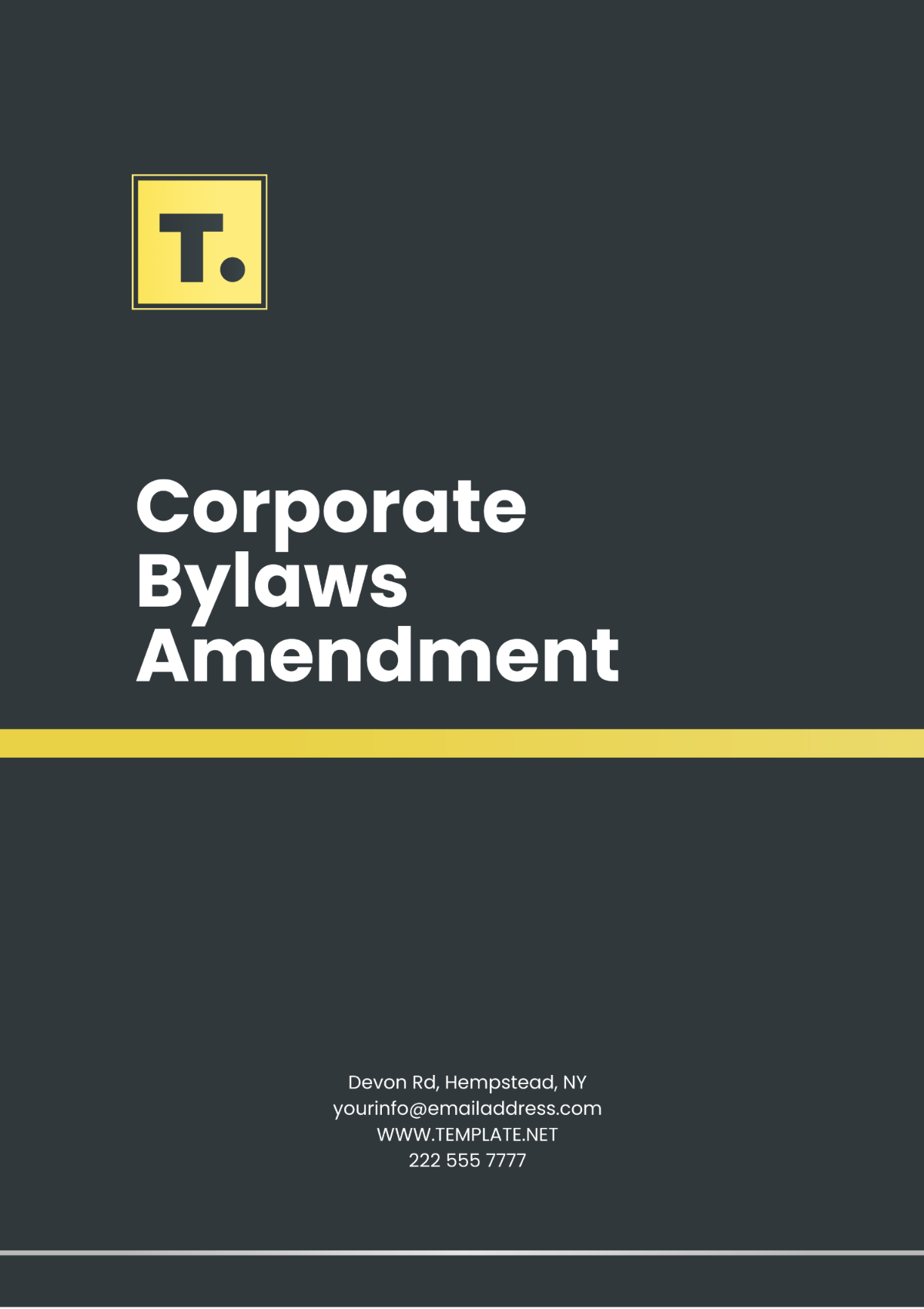 Corporate Bylaws Amendment Template