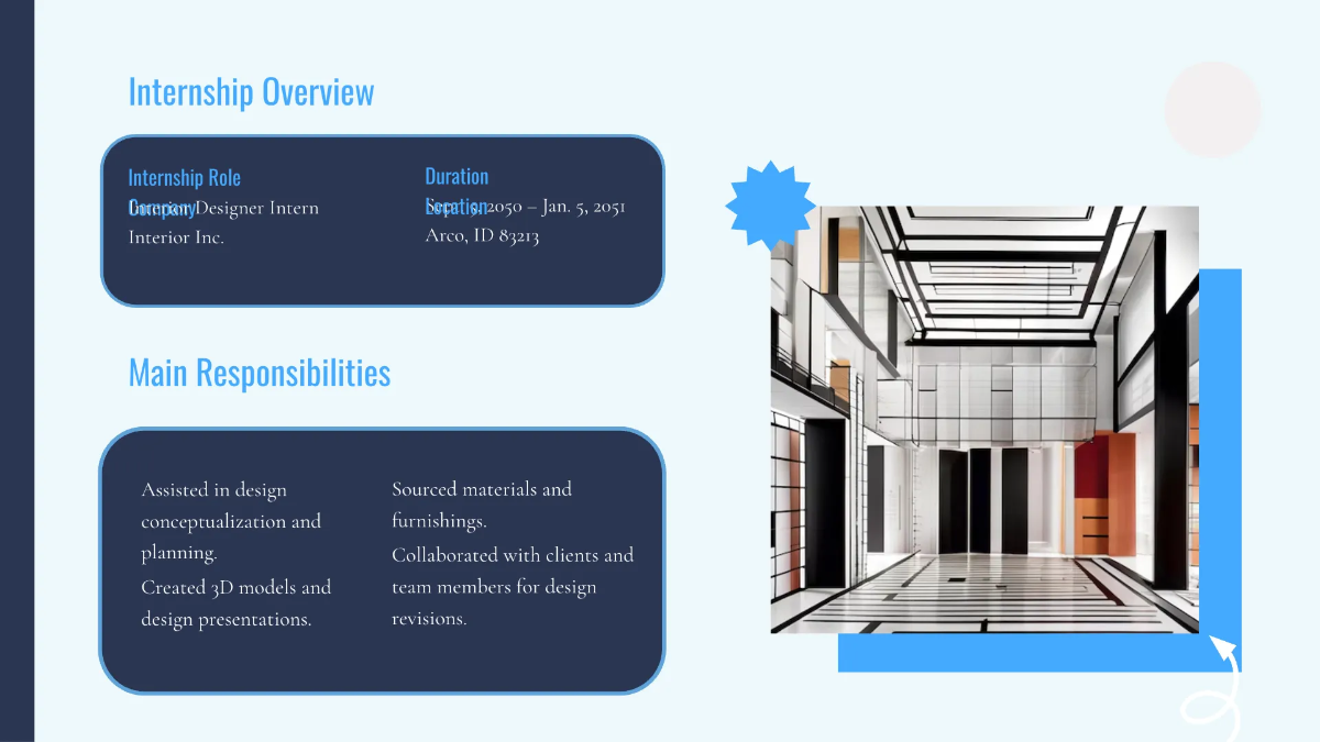 Free Internship Report Presentation Template to Edit Online