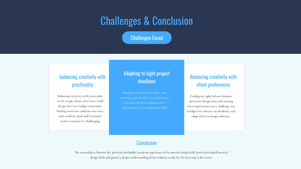 Free Internship Report Presentation Template to Edit Online