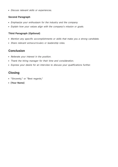 Free First Job Cover Letter Outline Template to Edit Online