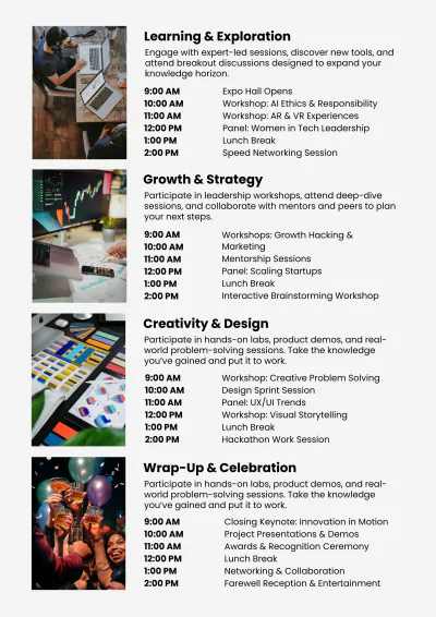 Free Colorful Itinerary Template to Edit Online