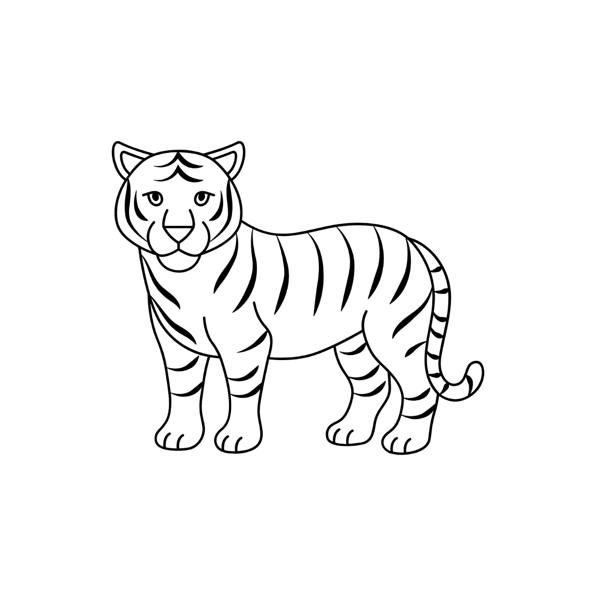 Tiger Outline Clipart - Edit Online | Template.net