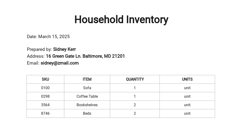 FREE Sample Inventory Control Spreadsheet Template - PDF | Word (DOC ...