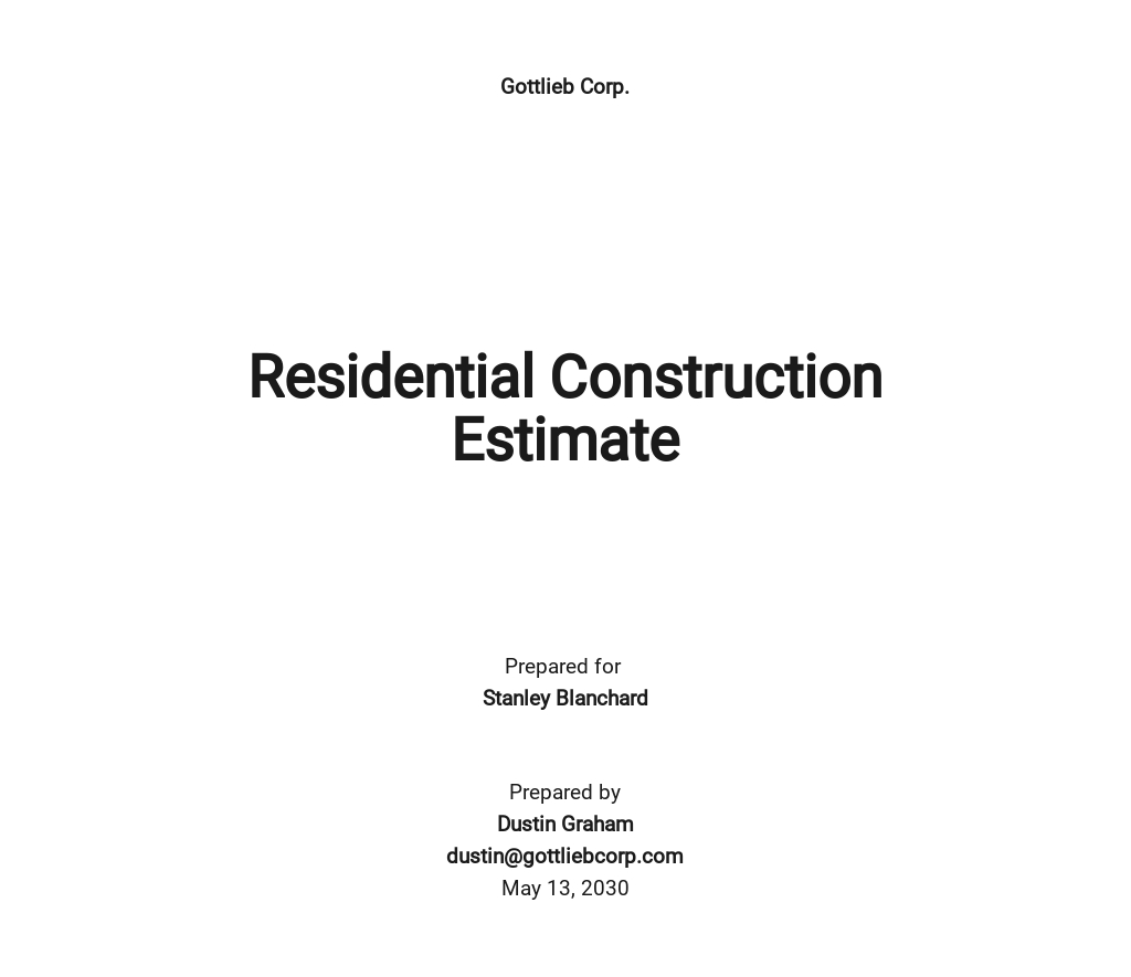 FREE Printable Construction Estimate Template - PDF | Word (DOC ...