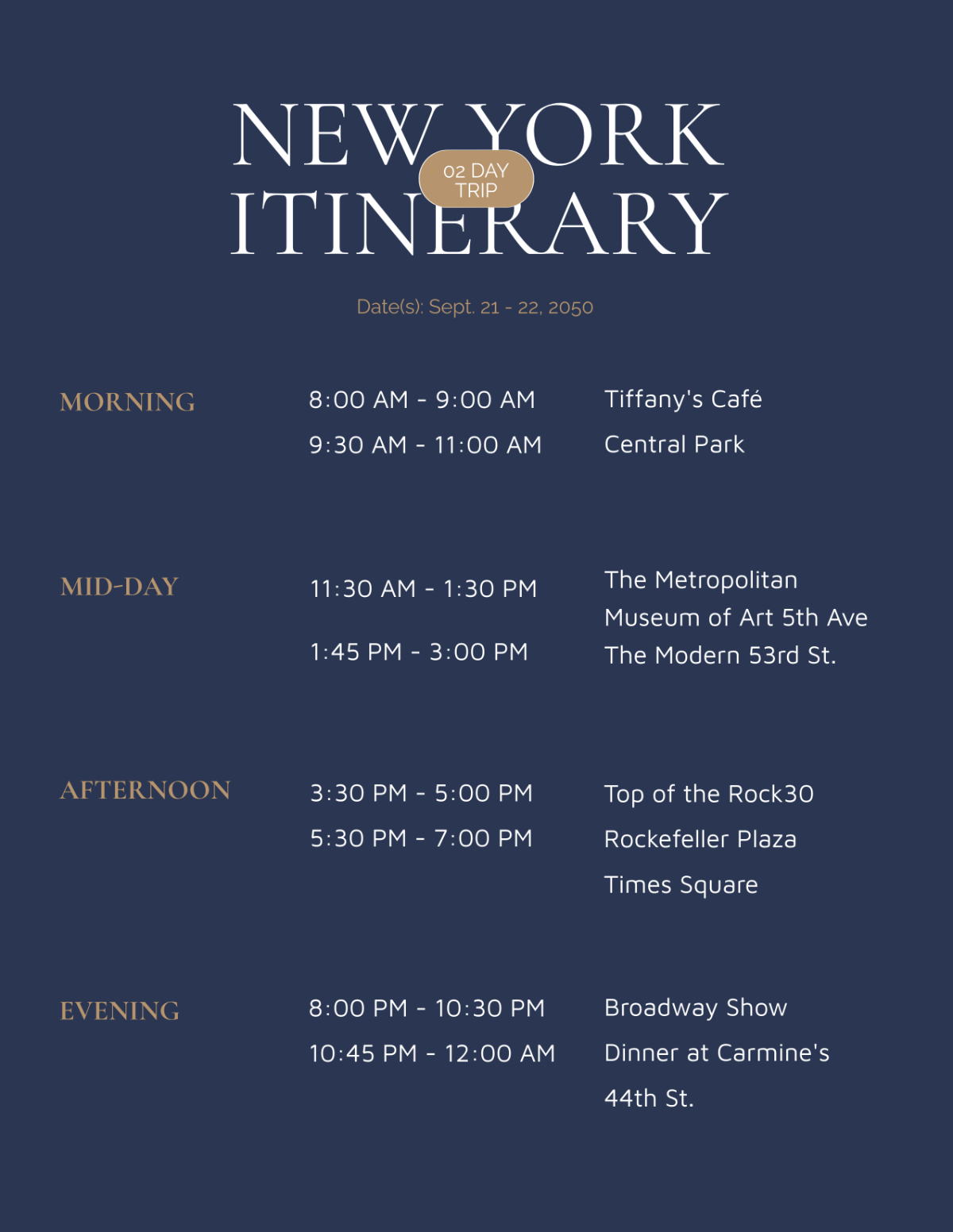 Minimalist Itinerary