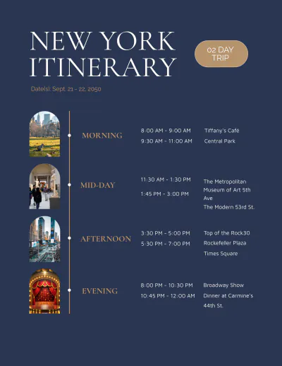Free Minimalist Itinerary Template to Edit Online