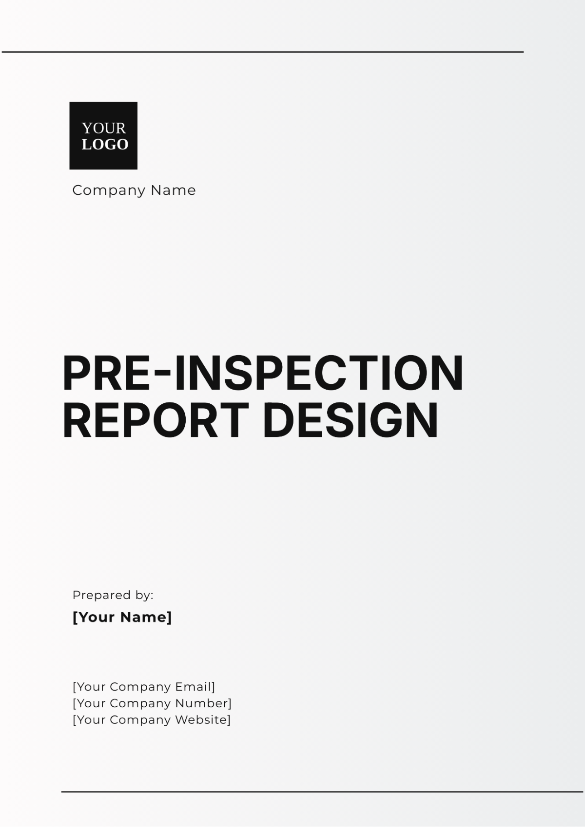 Pre Inspection Report Design Template - Edit Online & Download