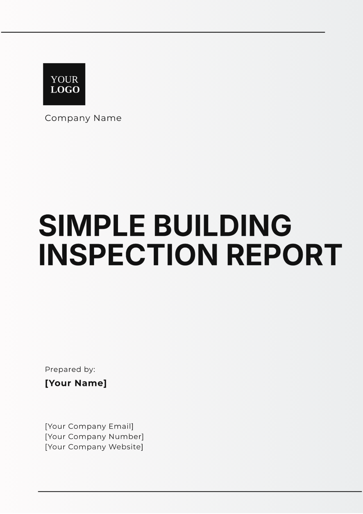 Simple Building Inspection Report Template - Edit Online & Download