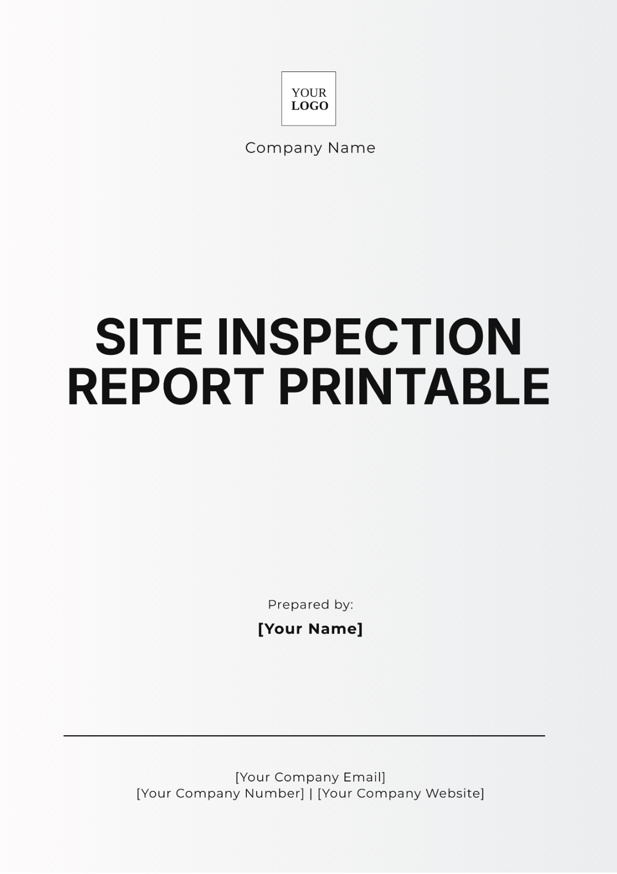 Site Inspection Report Printable Template