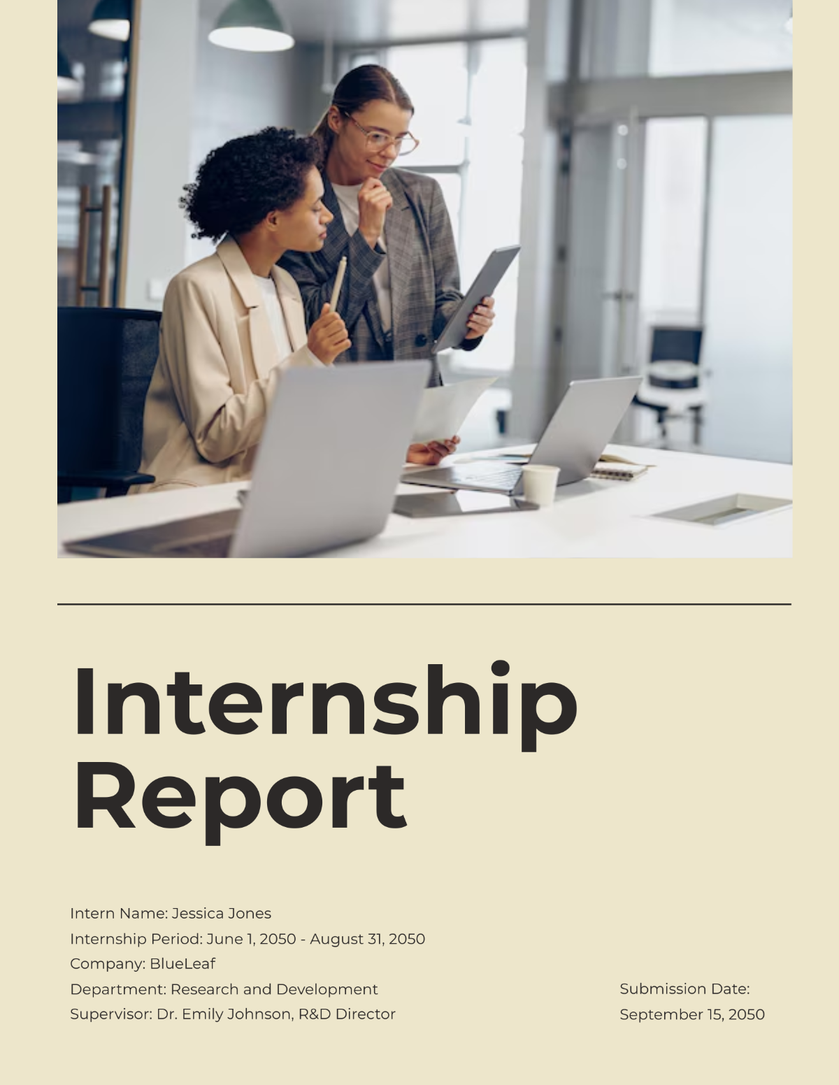 Creative Internship Report Design