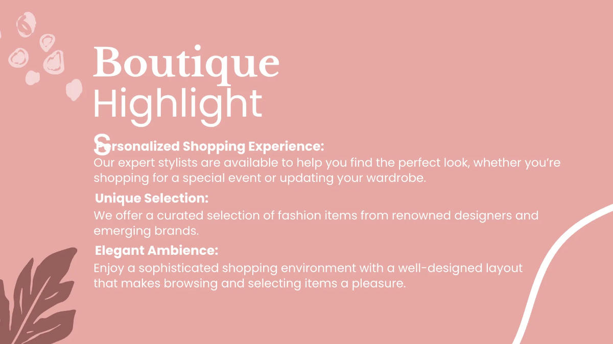 Free Boutique Presentation Template to Edit Online