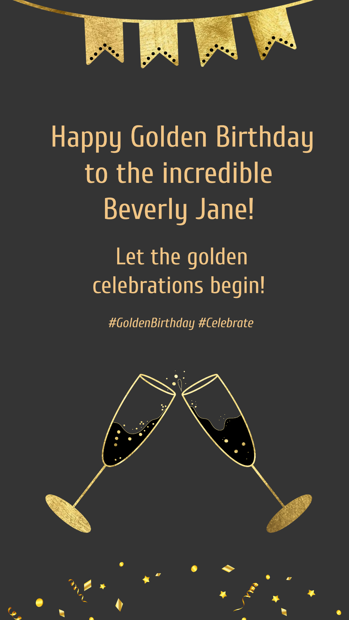 Golden Birthday Instagram Story Template - Edit Online & Download