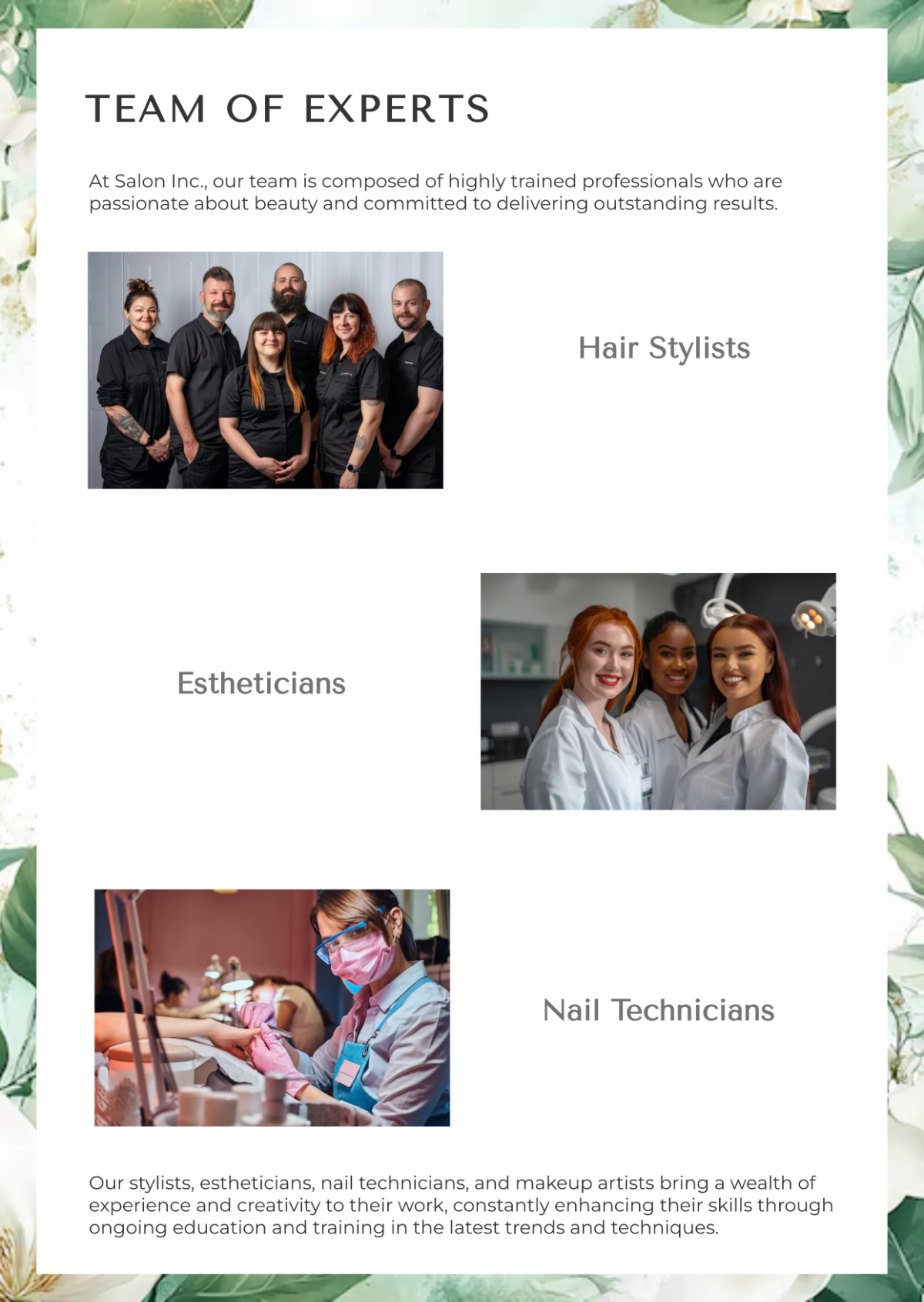 Free Salon Profile Template to Edit Online