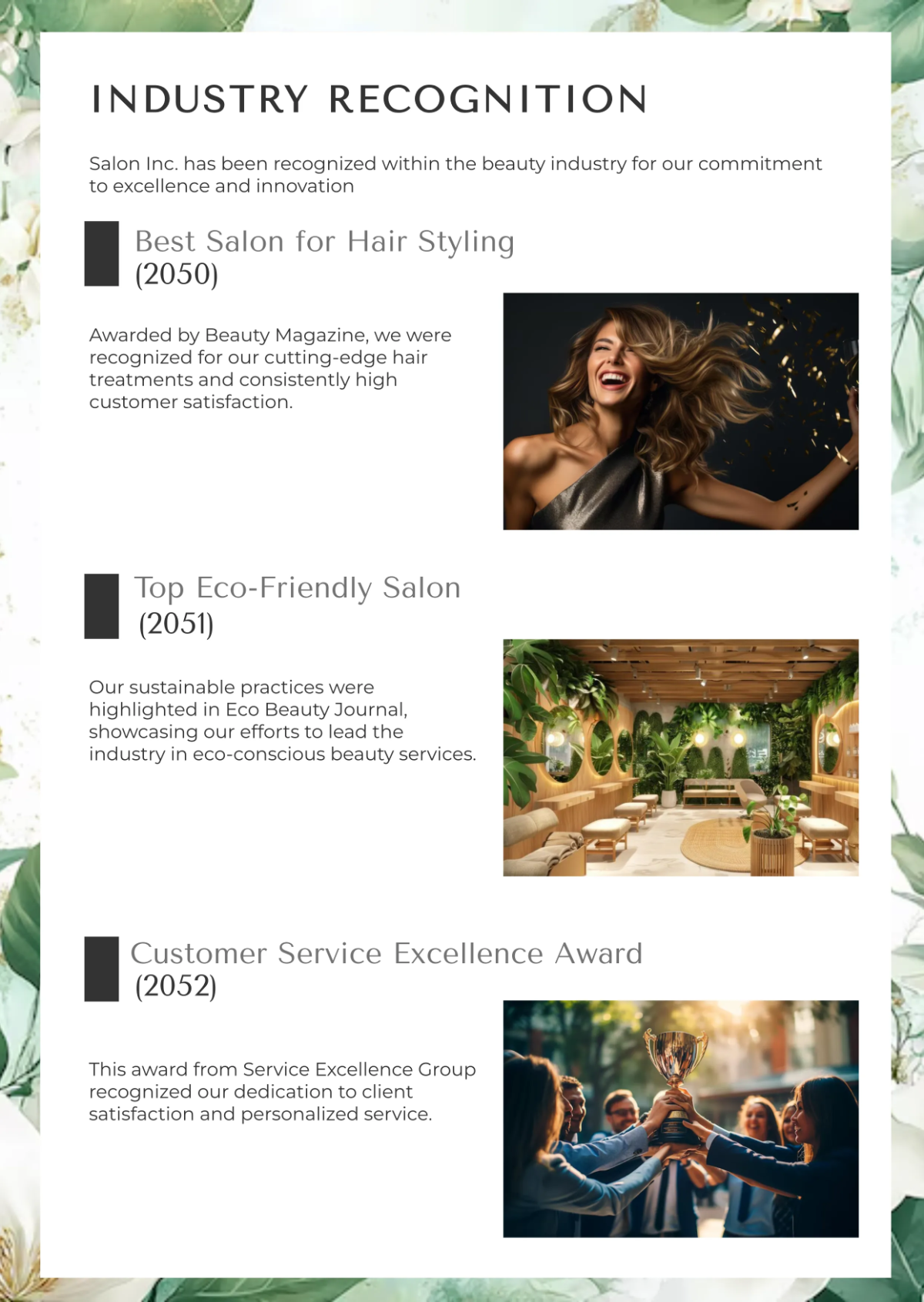 Free Salon Profile Template to Edit Online