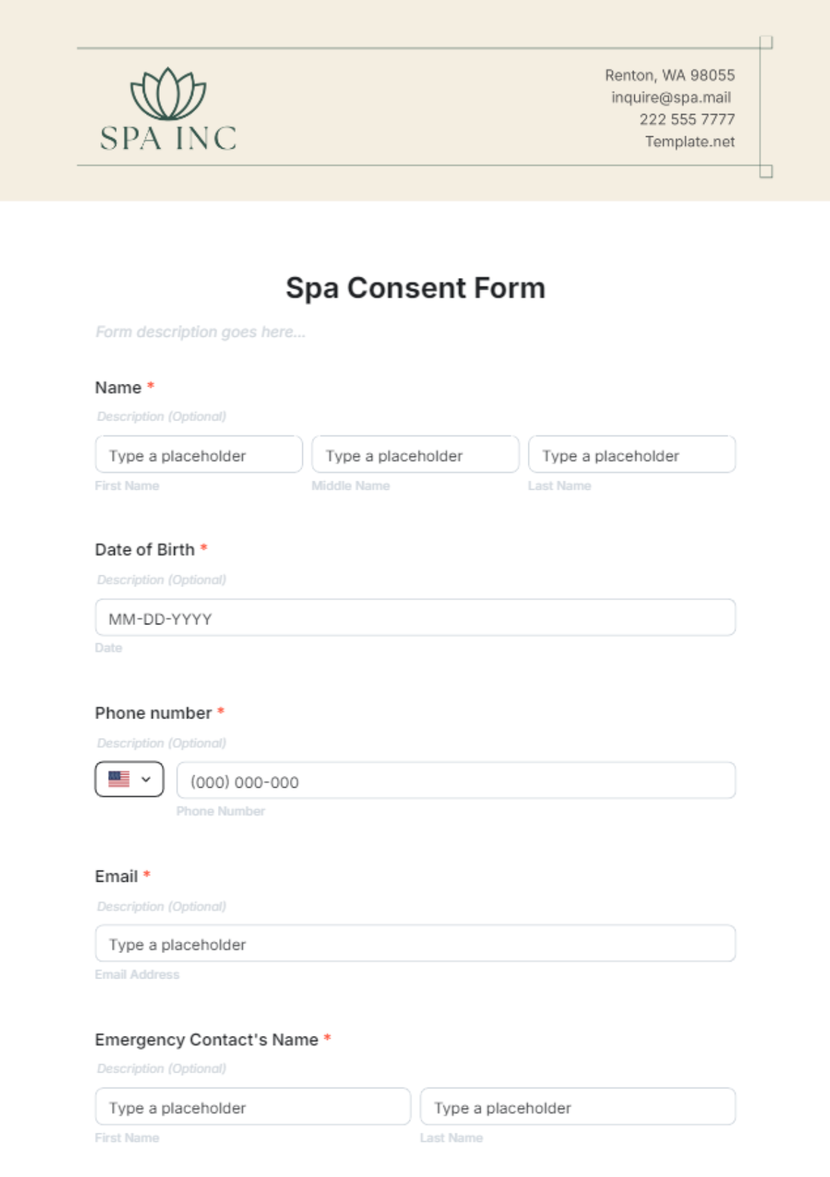 Spa Consent Form Template - Edit Online & Download