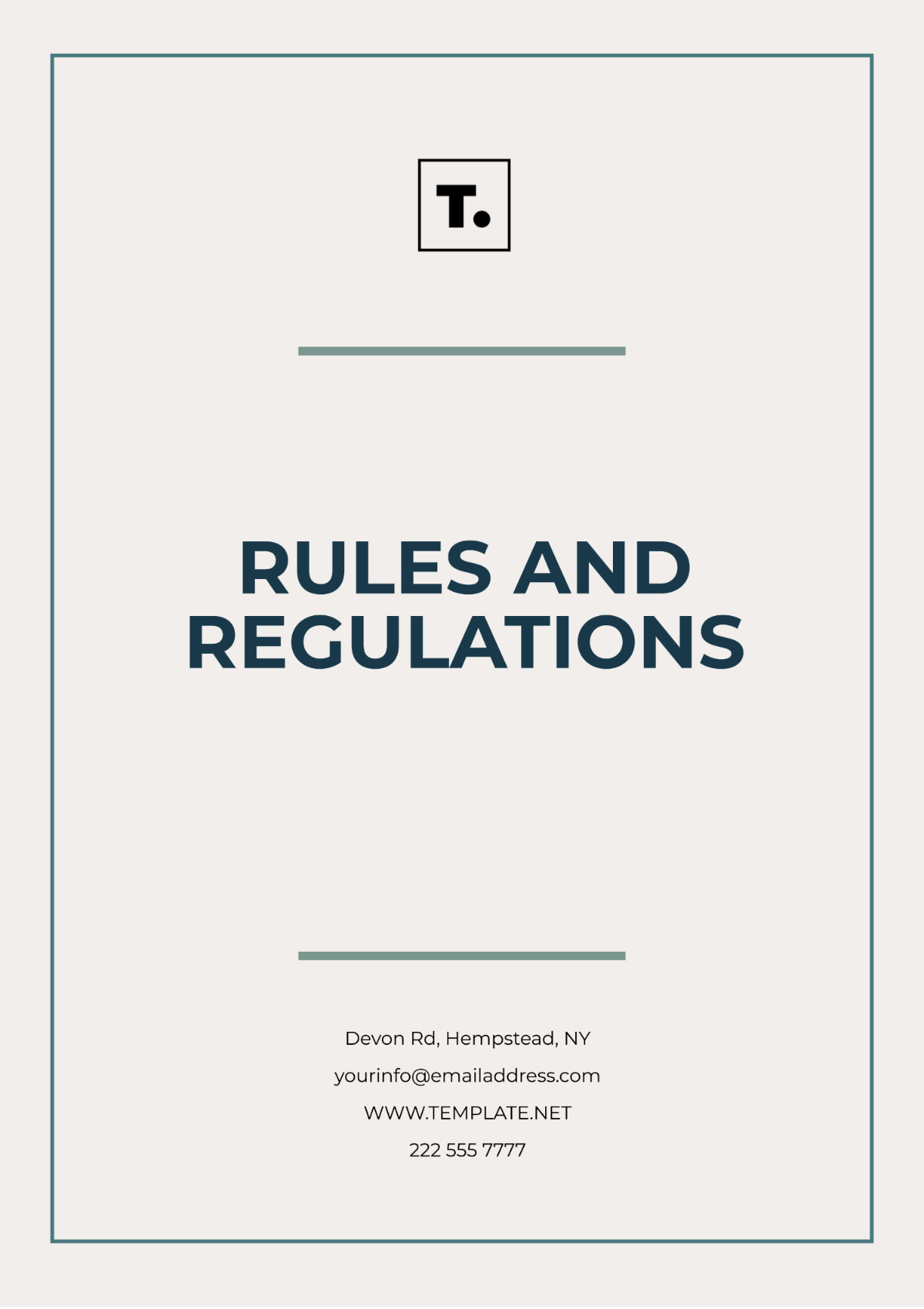 Rules and Regulations Template