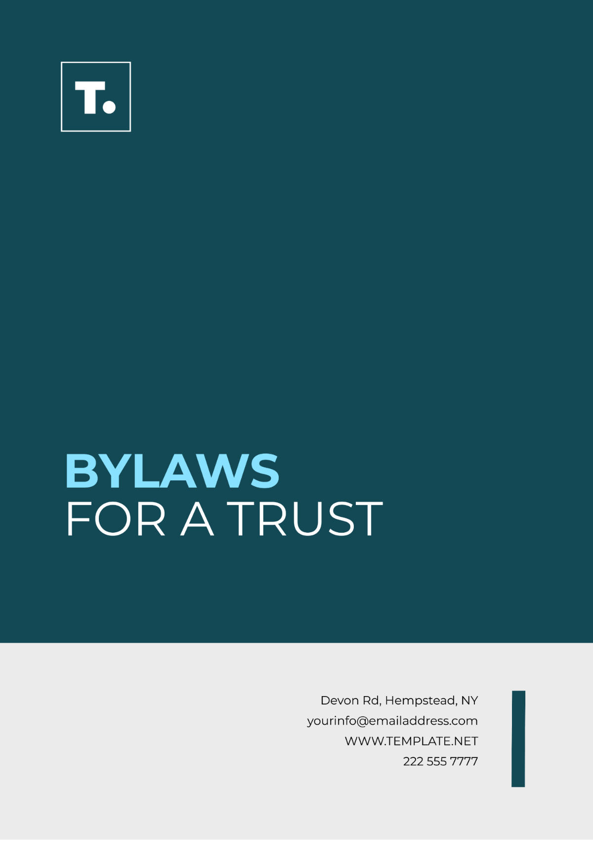 Bylaws Template for a Trust