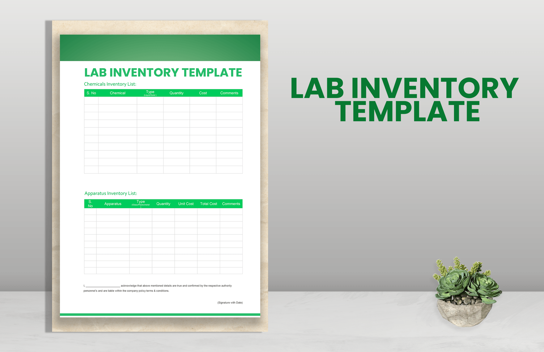 Lab Inventory Template