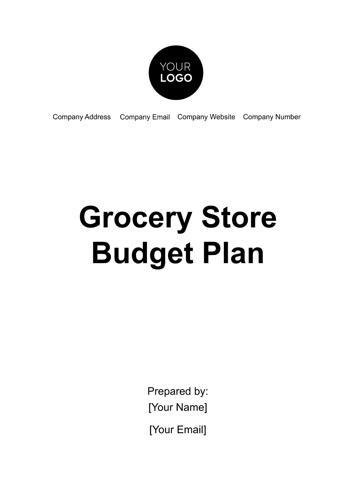 Grocery Store Budget Plan Template