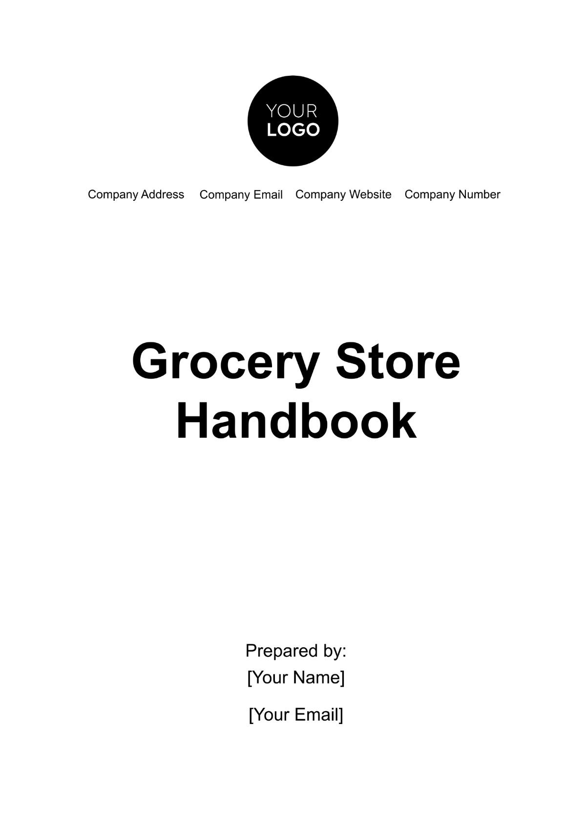 Grocery Store Handbook Template