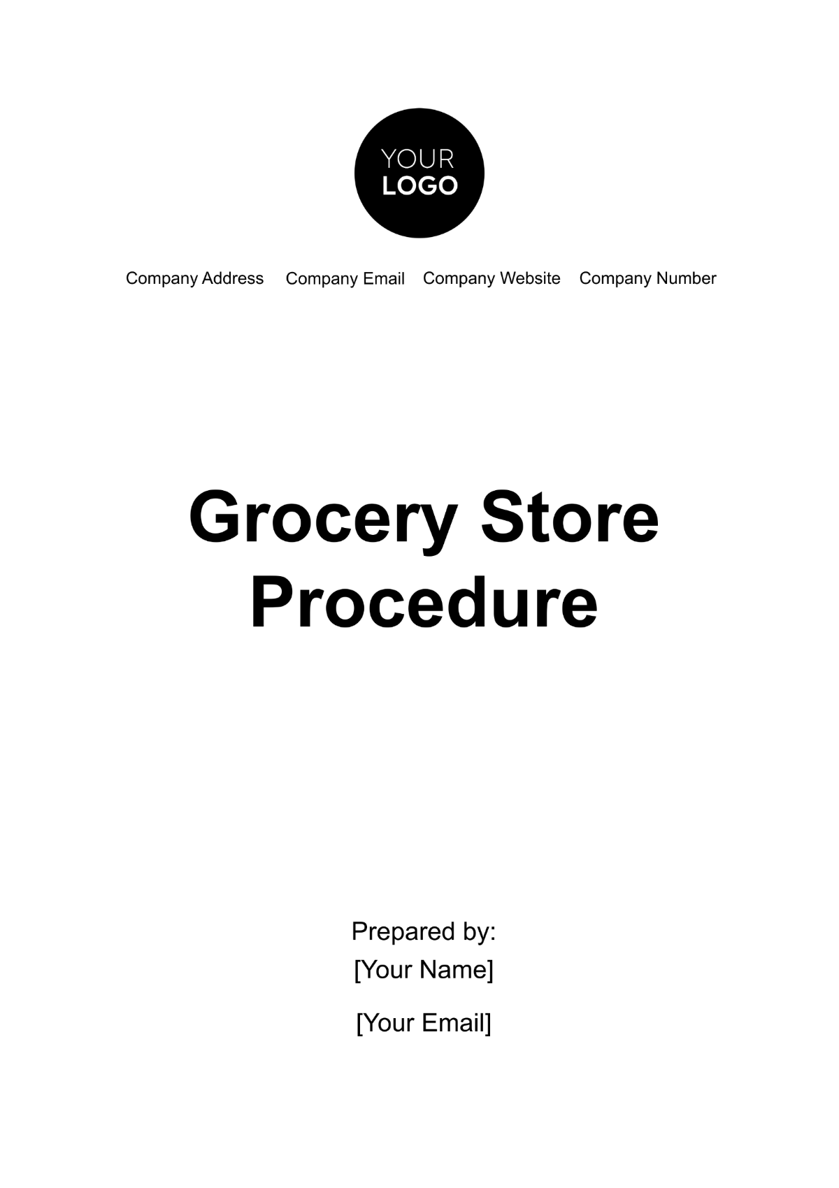 Grocery Store Procedure Template