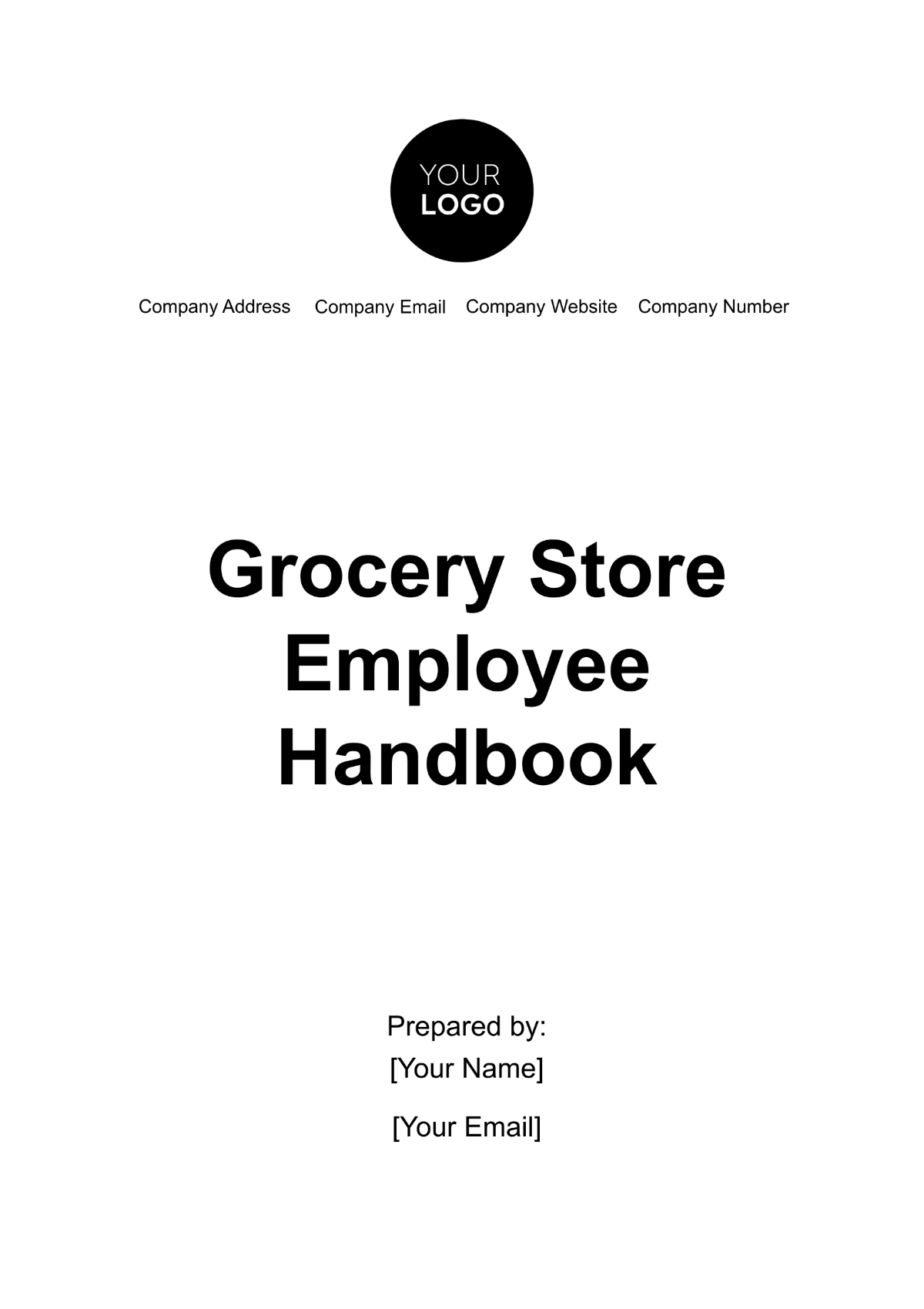 Grocery Store Employee Handbook Template