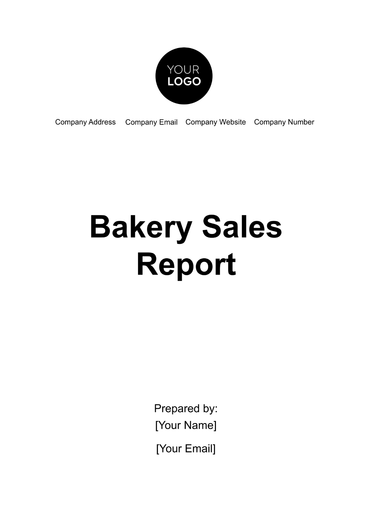 Bakery Sales Report Template