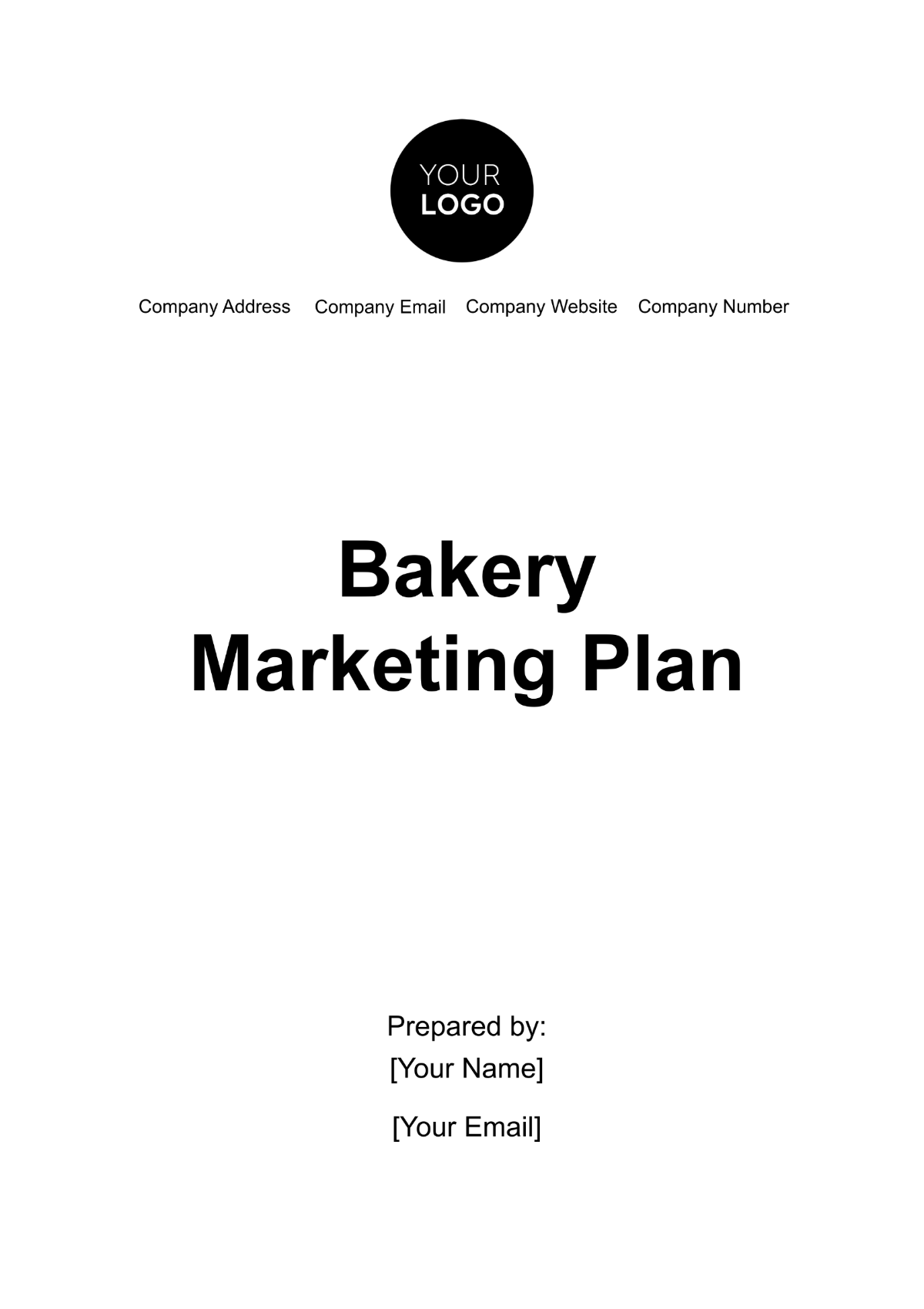 Bakery Marketing Plan Template