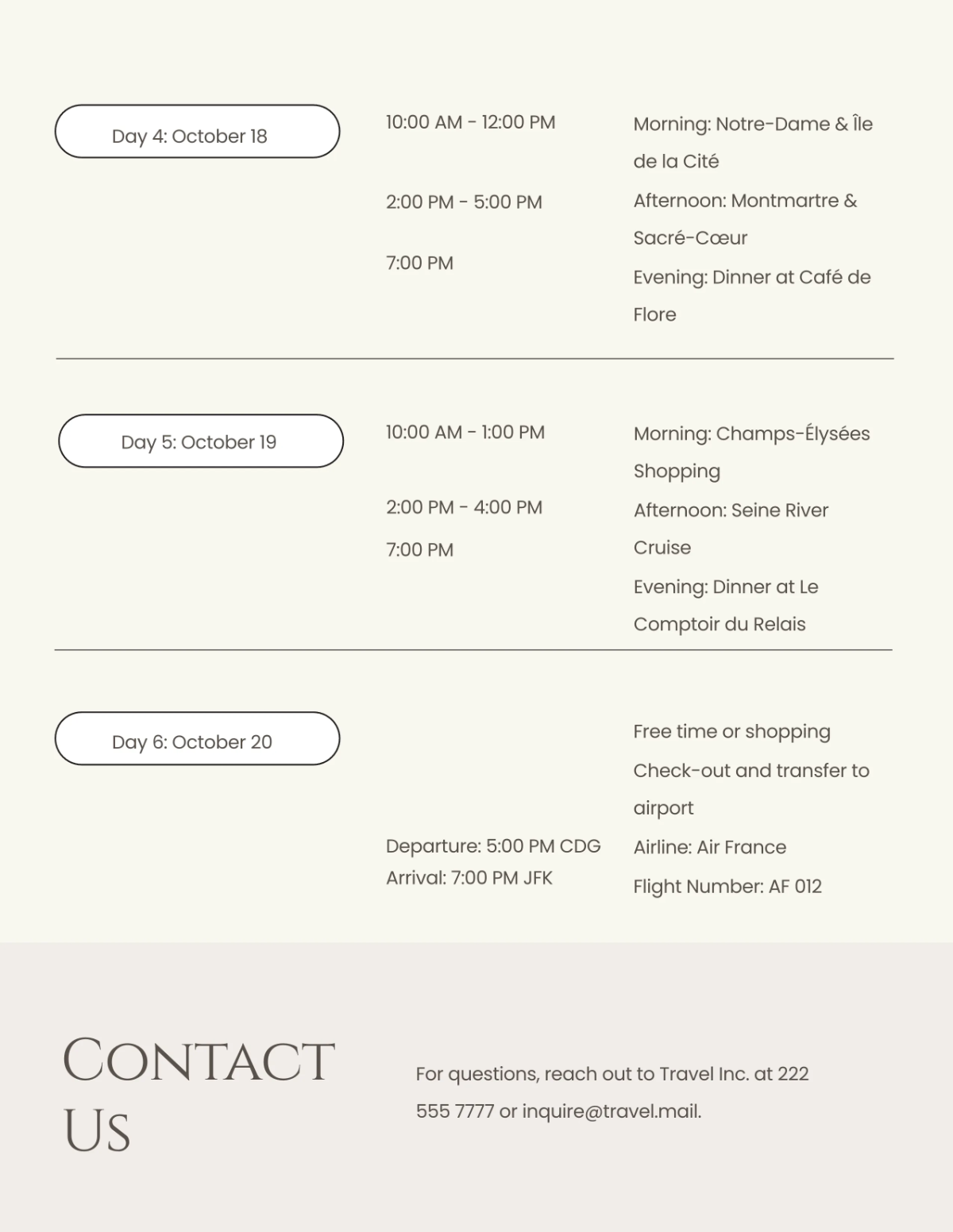 Free Aesthetic Itinerary Planner Template to Edit Online