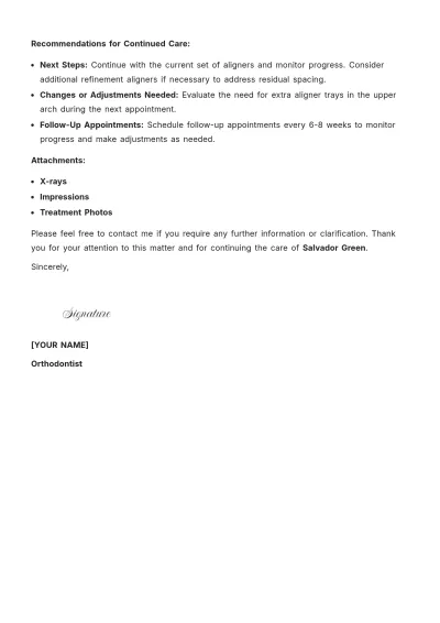 Free Orthodontic Transfer Letter Template to Edit Online