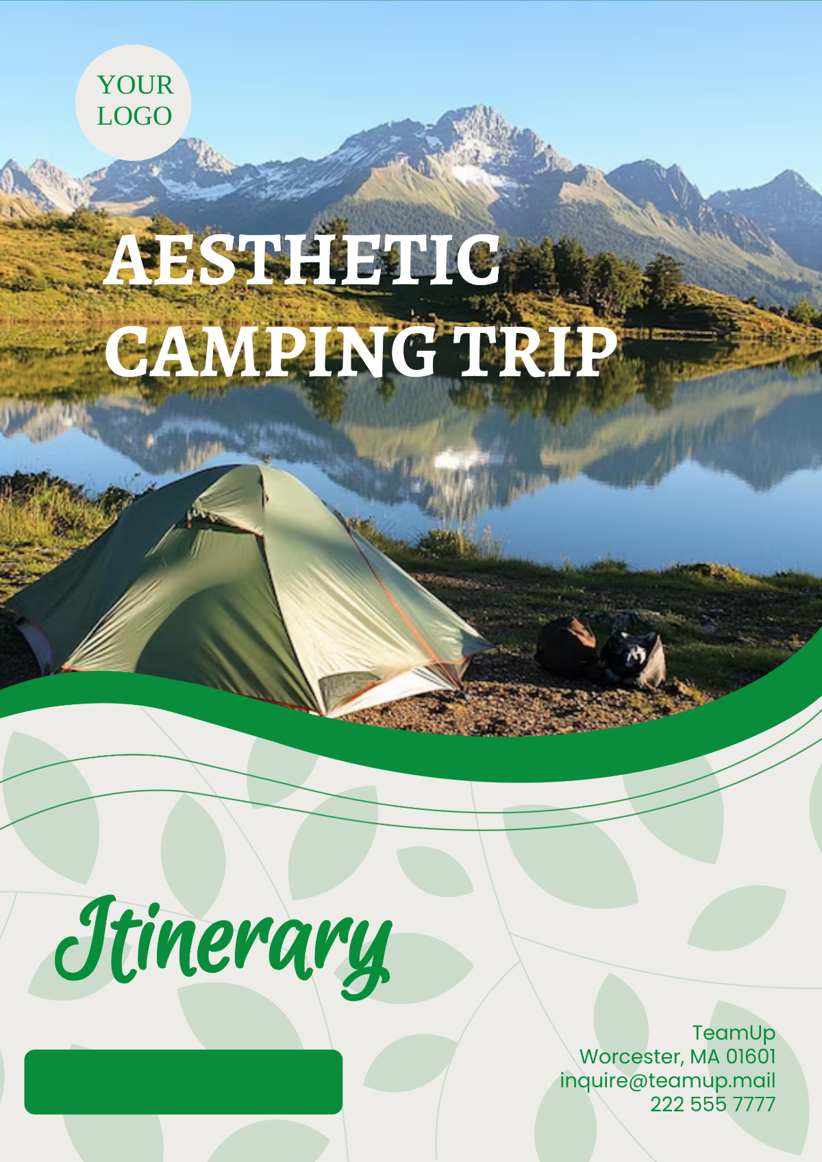 Aesthetic Camping Trip Itinerary Template - Edit Online & Download