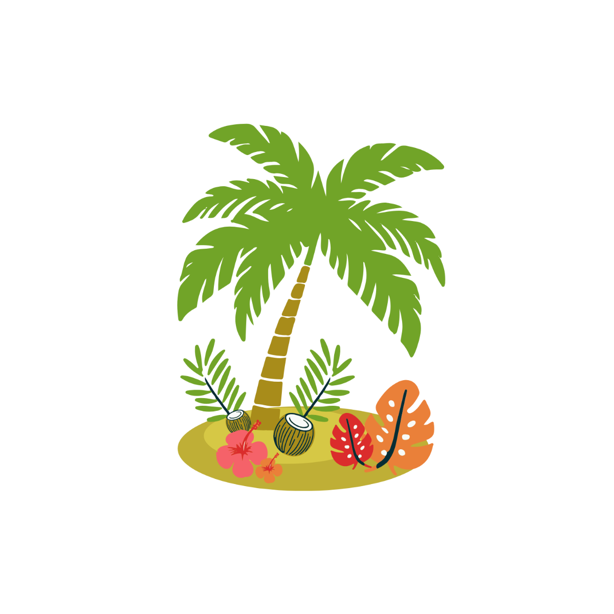 Editable Tropical Clipart