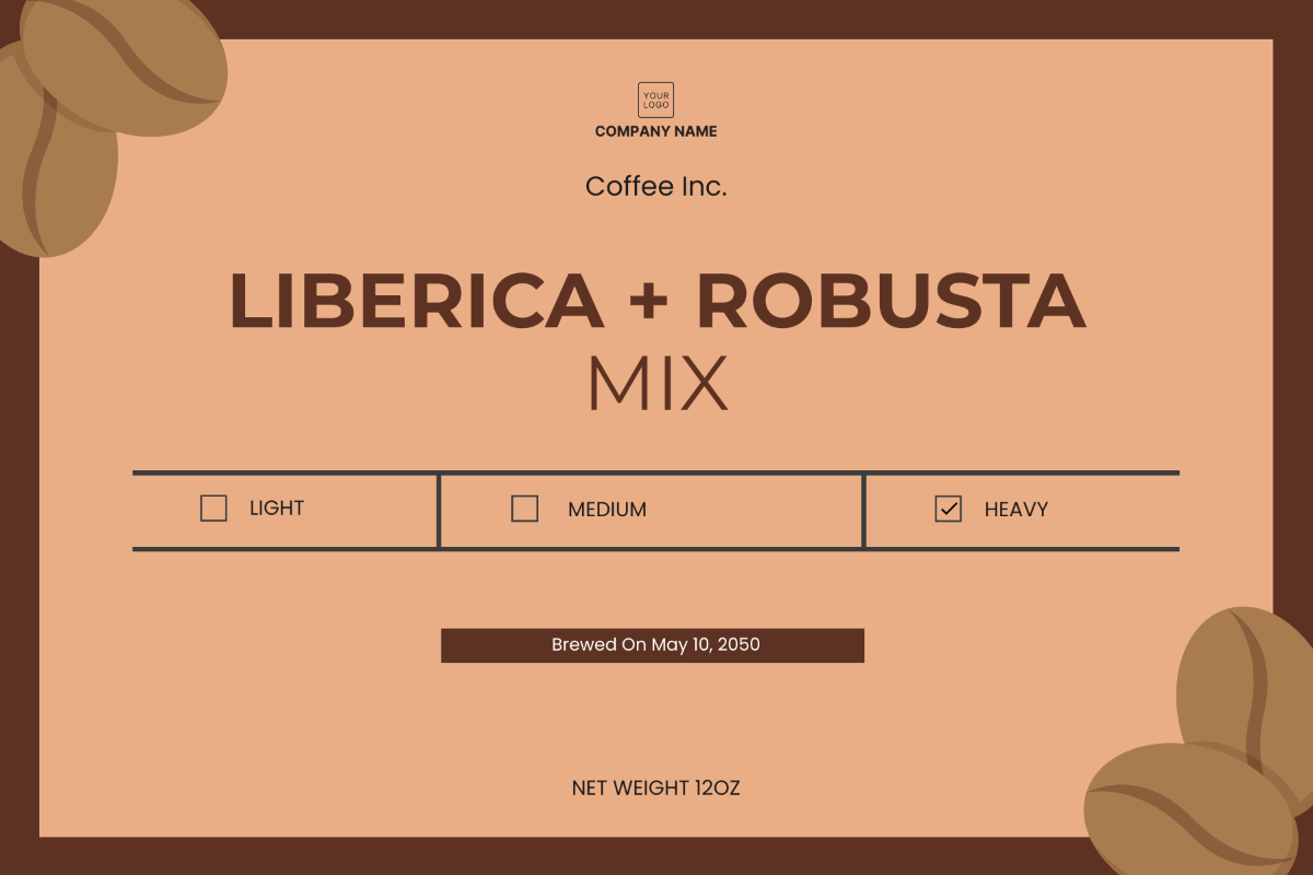 Coffee Shop Packaging Label Template - Download | Template.net