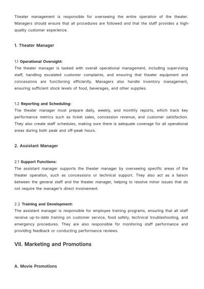 Free Movie Theater Procedure Guide Template to Edit Online