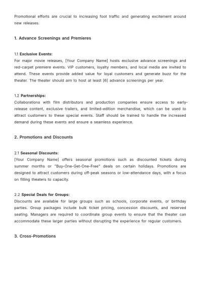 Free Movie Theater Procedure Guide Template to Edit Online