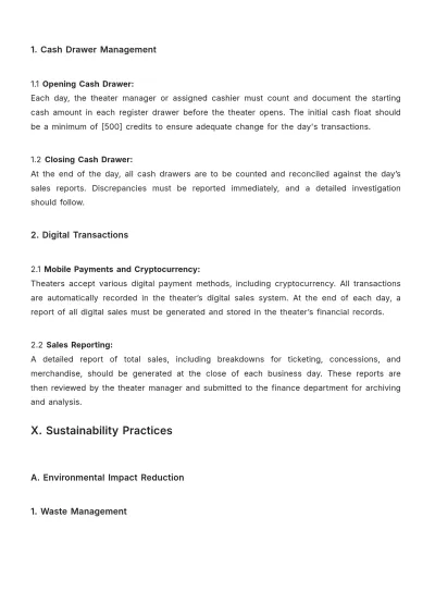 Free Movie Theater Procedure Guide Template to Edit Online