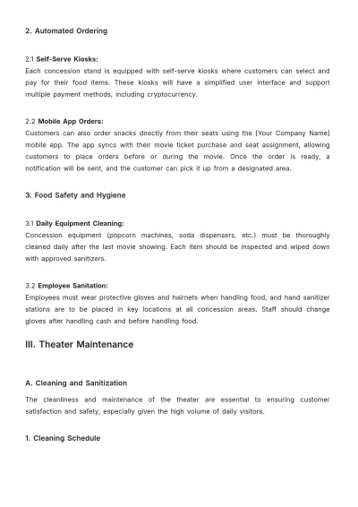 Free Movie Theater Procedure Guide Template to Edit Online
