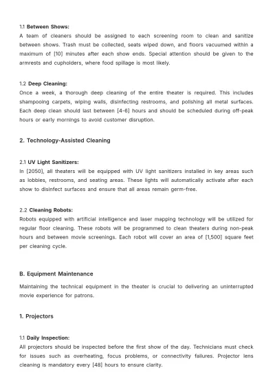 Free Movie Theater Procedure Guide Template to Edit Online