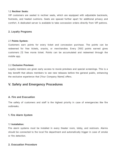Free Movie Theater Procedure Guide Template to Edit Online