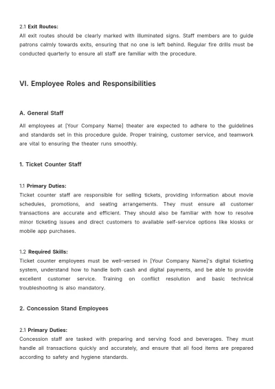 Free Movie Theater Procedure Guide Template to Edit Online