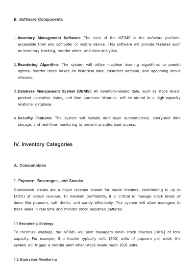 Free Movie Theater Inventory Management Template to Edit Online