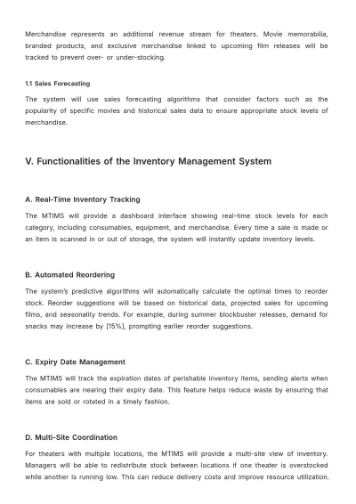 Free Movie Theater Inventory Management Template to Edit Online
