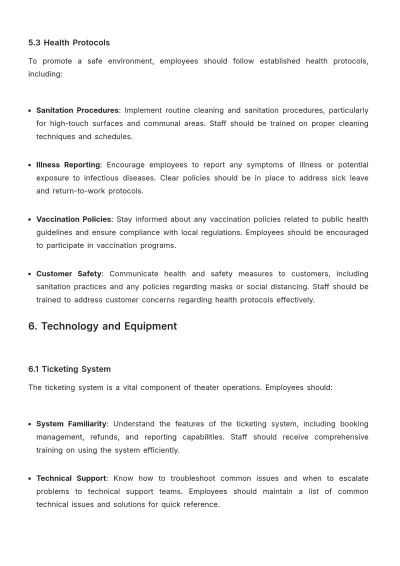 Free Movie Theater Training Manual Template to Edit Online