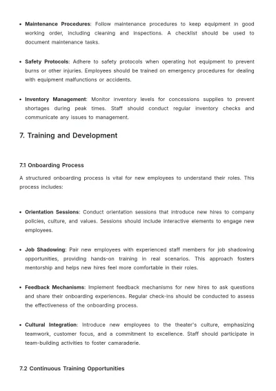 Free Movie Theater Training Manual Template to Edit Online