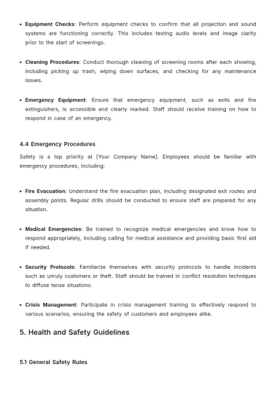 Free Movie Theater Training Manual Template to Edit Online