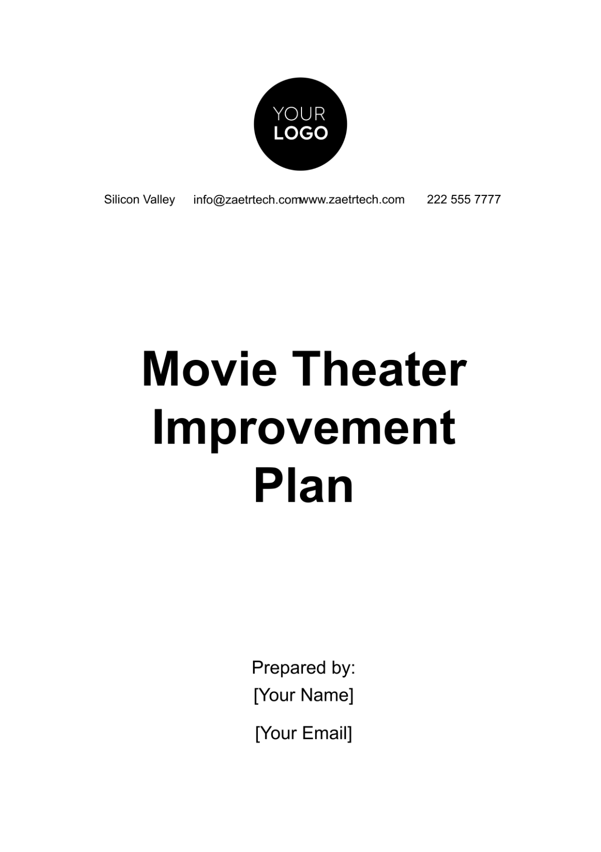 Movie Theater Improvement Plan Template - Edit Online & Download