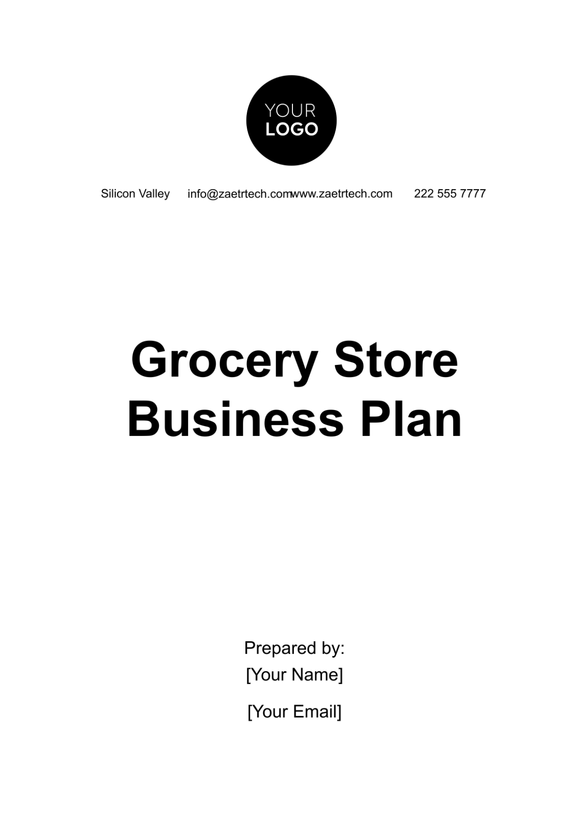 Grocery Store Business Plan Template