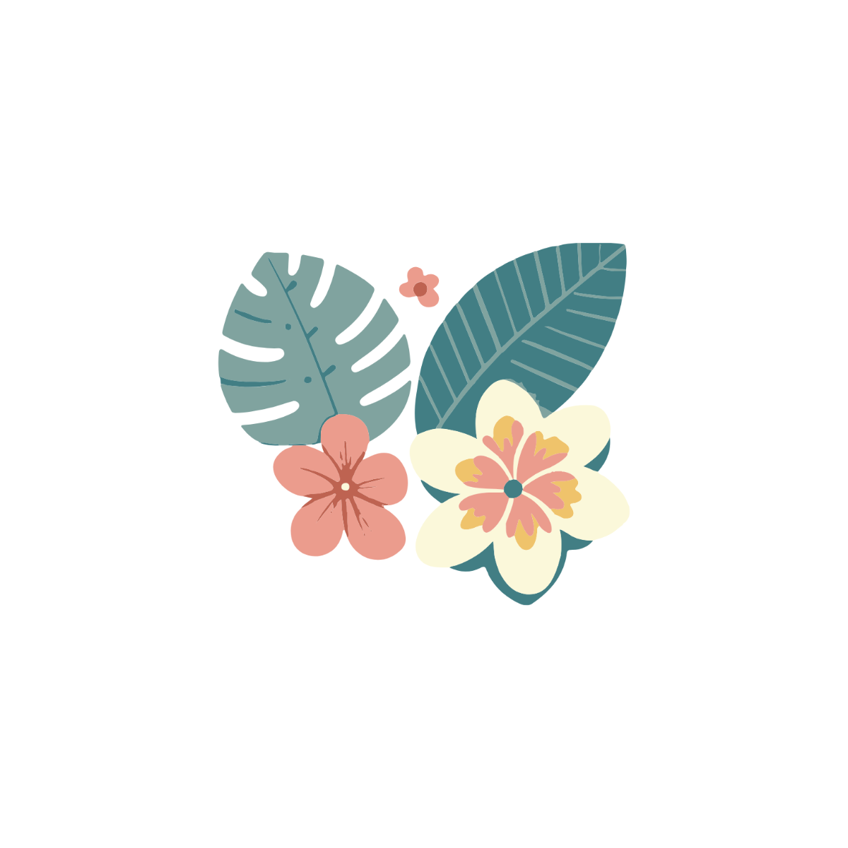 Tropical Flowers Clipart - Edit Online & Download