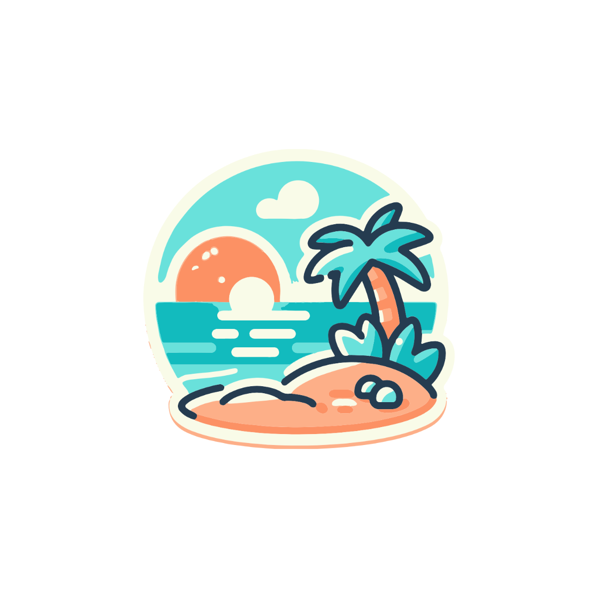 Tropical Beach Clipart - Edit Online & Download